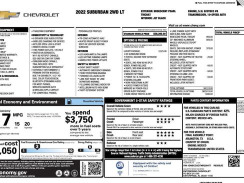Used 2022 Chevrolet Suburban LT w/ Luxury Package RWD image 11