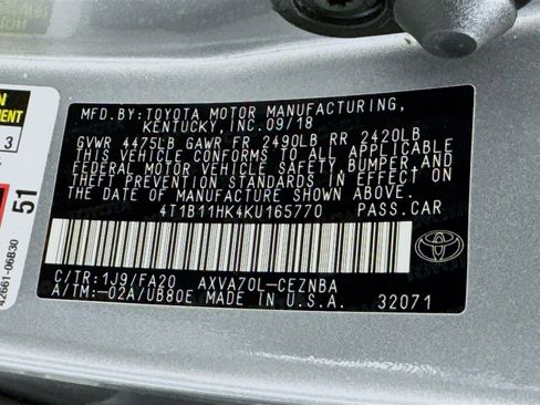 Used 2019 Toyota Camry LE w/ Convenience Package FWD image 26