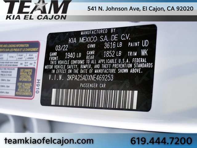 Certified 2022 Kia Rio S FWD image 34