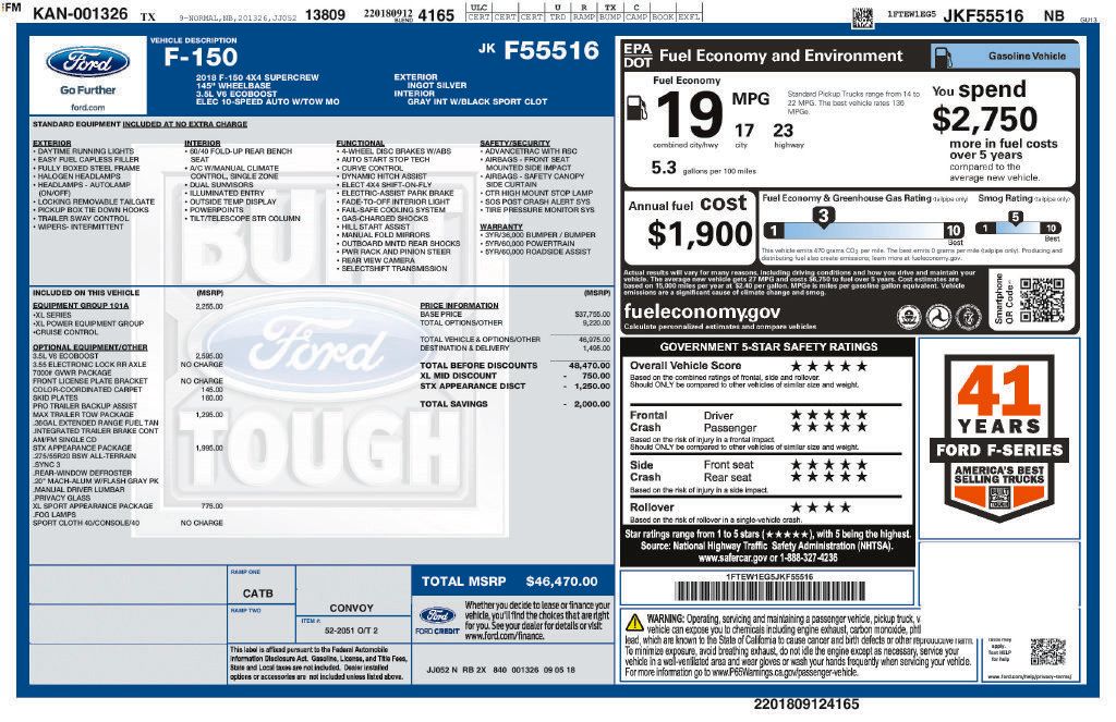 Used 2018 Ford F150 XL w/ Equipment Group 101A Mid AWD/4WD image 43