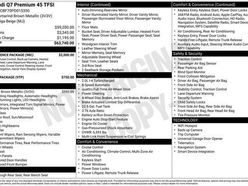 Used 2023 Audi Q7 2.0T Premium w/ Convenience Package AWD/4WD image 28