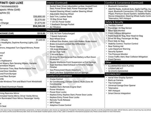 Used 2022 INFINITI Q60 3.0t Luxe w/ Cargo Package image 41