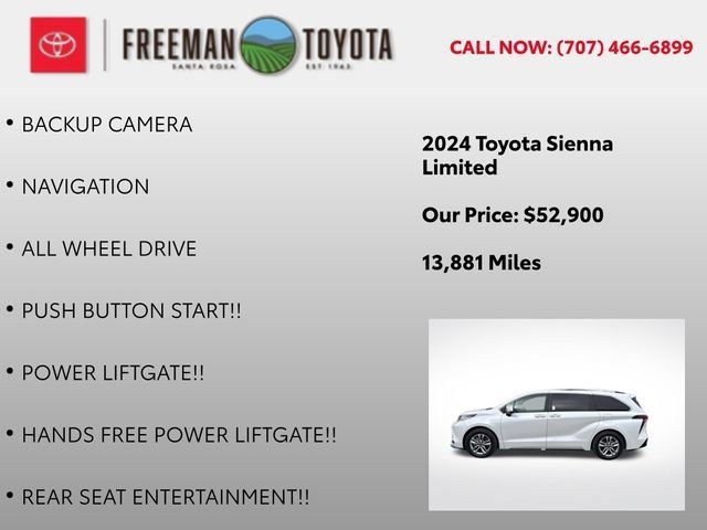 Used 2024 Toyota Sienna Limited AWD/4WD image 9