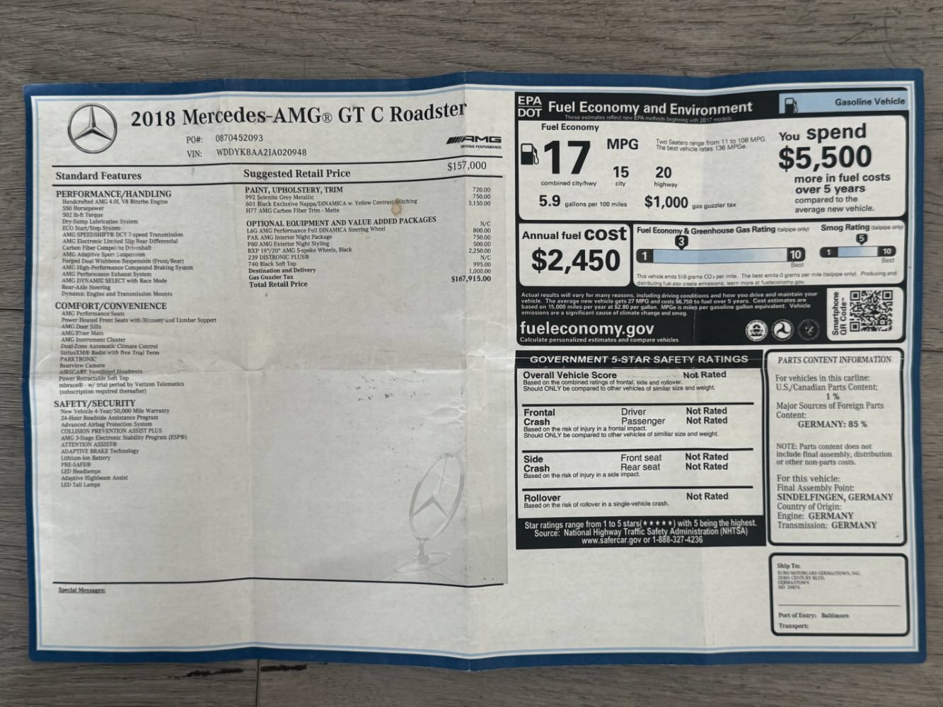 Used 2018 Mercedes-Benz AMG GT C image 4
