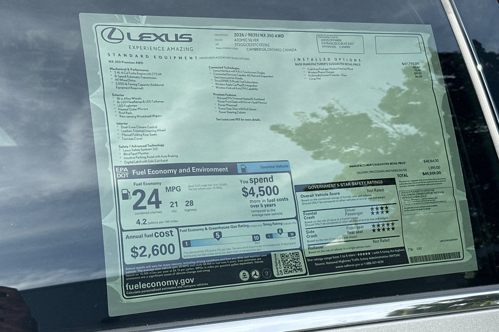 New 2026 Lexus NX 350 AWD w/ Cold Area Package image 29
