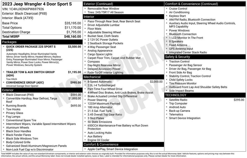 Used 2023 Jeep Wrangler Unlimited Sport AWD/4WD image 58