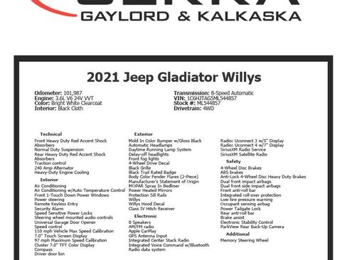 Used 2021 Jeep Gladiator Willys image 10