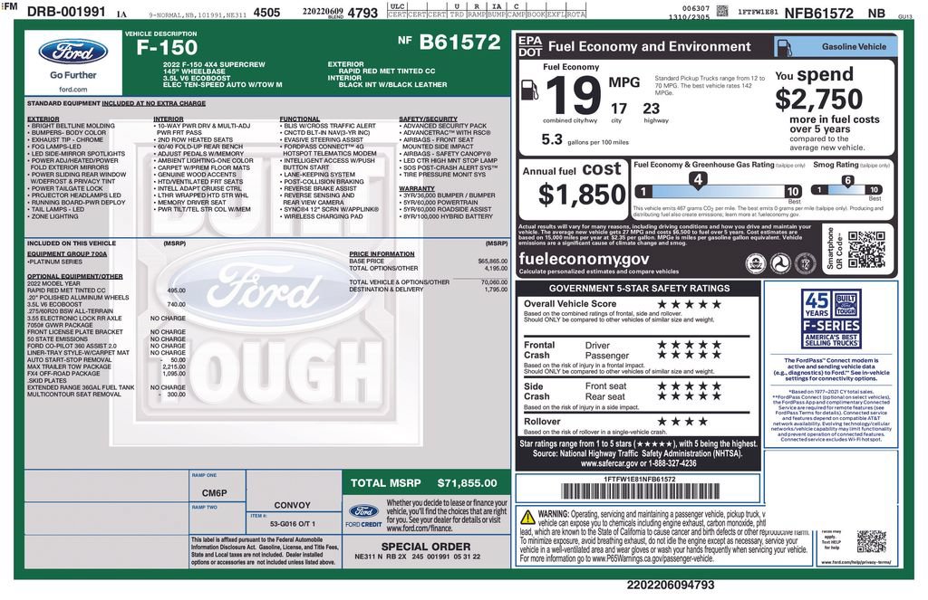 Used 2022 Ford F150 Platinum w/ Max Trailer Tow Package AWD/4WD image 8