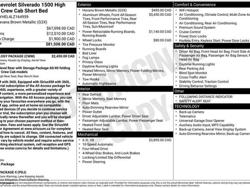 Used 2020 Chevrolet Silverado 1500 High Country w/ Technology Package AWD/4WD image 44