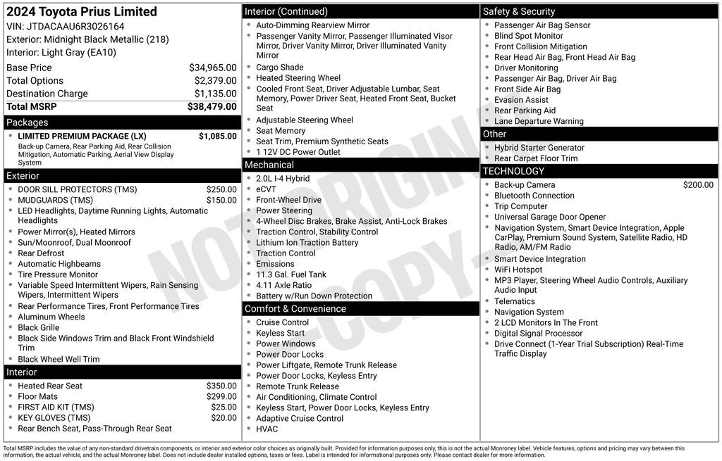 Certified 2024 Toyota Prius Limited w/ Limited Premium Package FWD image 42