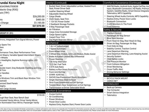 Used 2021 Hyundai Kona Night FWD image 10