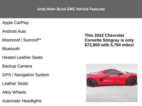 Used 2022 Chevrolet Corvette Stingray Premium Conv w/ Z51 Performance Package RWD image 4