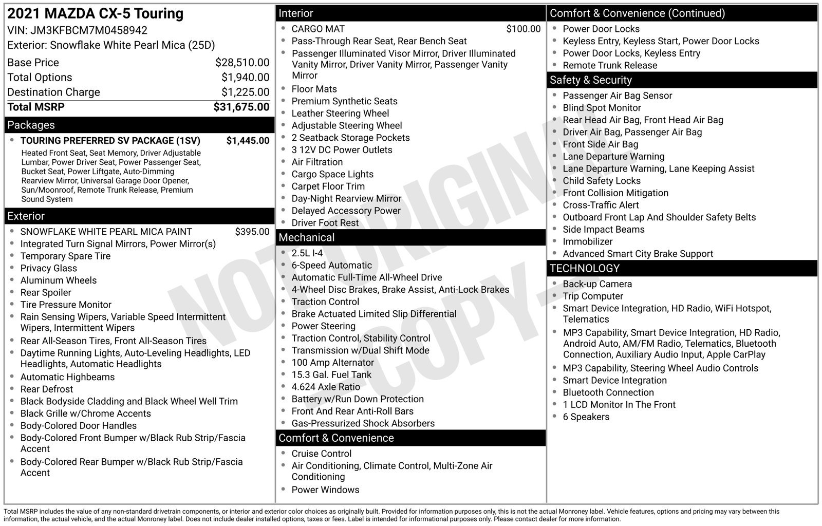 Certified 2021 MAZDA CX-5 Touring w/ Touring Preferred SV Package AWD/4WD image 33