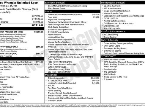 Used 2017 Jeep Wrangler Unlimited Sport w/ Quick Order Package 24S AWD/4WD image 35