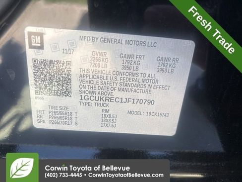 Used 2018 Chevrolet Silverado 1500 LT w/ All Star Edition AWD/4WD image 14