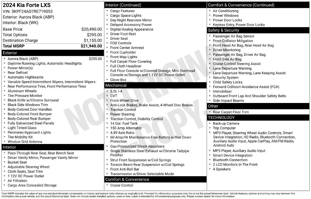 Used 2024 Kia Forte LXS FWD image 7