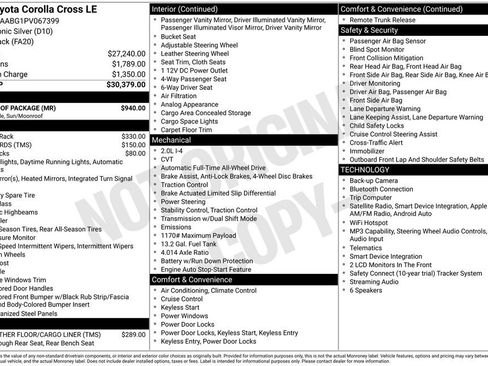 Certified 2023 Toyota Corolla Cross LE w/ Moonroof Package AWD/4WD image 27