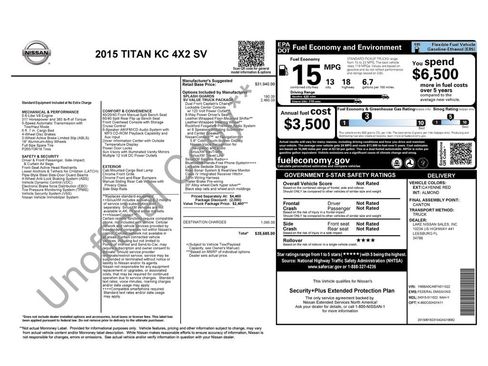 Used 2015 Nissan Titan SV w/ SV Value Truck Package RWD image 3