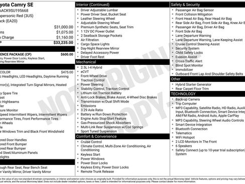 Used 2025 Toyota Camry SE w/ Convenience Package FWD image 24