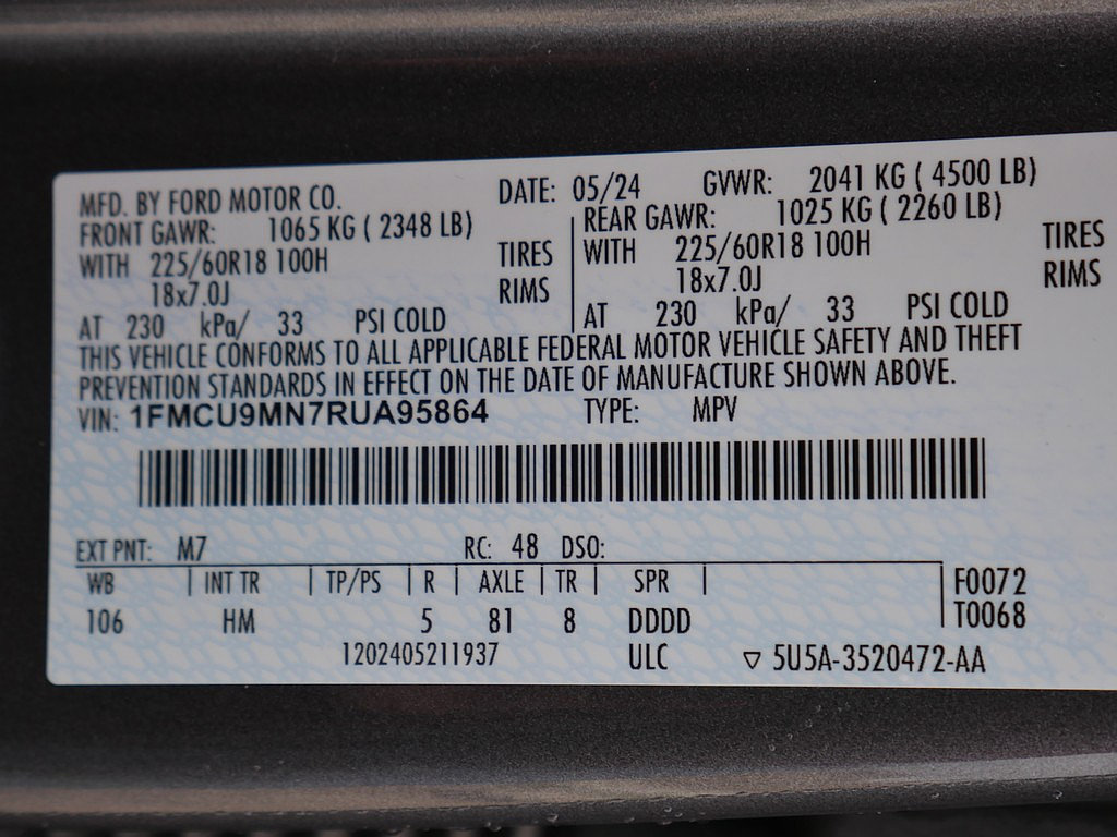 Used 2024 Ford Escape ST-Line w/ Tech Pack #1 AWD/4WD image 61