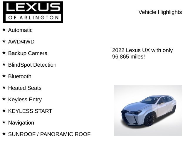 Used 2022 Lexus UX 250h w/ Premium Package AWD/4WD image 8