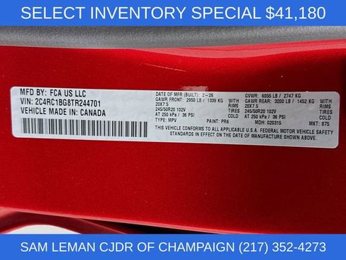 New 2026 Chrysler Pacifica Select w/ S Appearance Package image 31