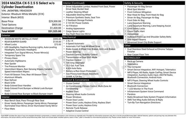 Used 2024 MAZDA CX-5 AWD 2.5 S w/ Select Package image 31