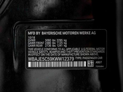 Used 2019 BMW 540i w/ M Sport Package RWD image 96