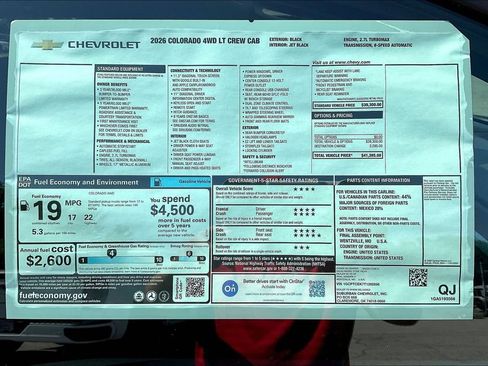 New 2026 Chevrolet Colorado LT AWD/4WD image 20
