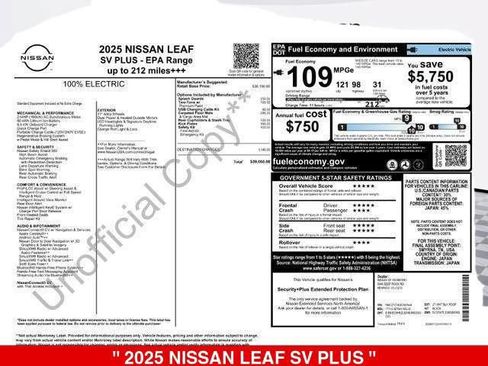 New 2025 Nissan Leaf SV Plus FWD image 6