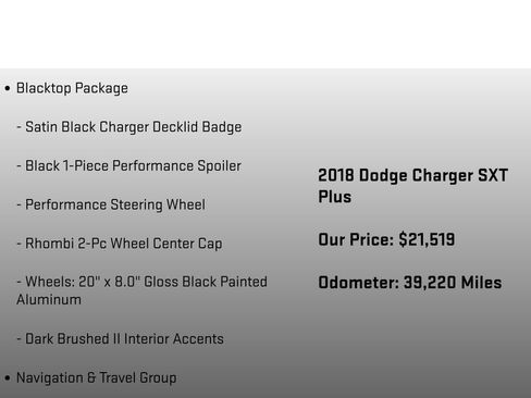 Used 2018 Dodge Charger SXT Plus w/ Quick Order Package 29J image 24