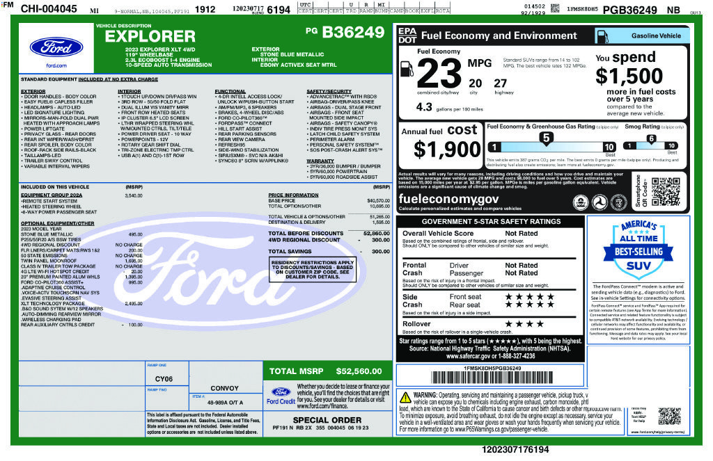 Used 2023 Ford Explorer XLT w/ Equipment Group 202A AWD/4WD image 2