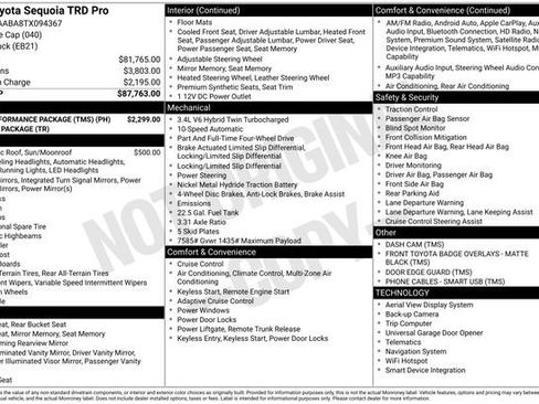 New 2026 Toyota Sequoia TRD Pro w/ TRD Performance Package (TMS) AWD/4WD image 7