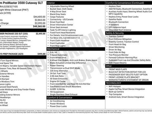 Used 2025 RAM ProMaster 3500 w/ Quick Order Package 22G SLT FWD image 23