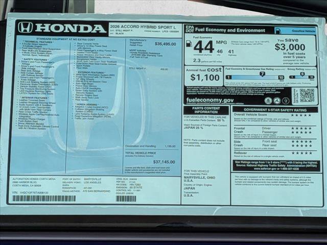 New 2026 Honda Accord Sport image 18