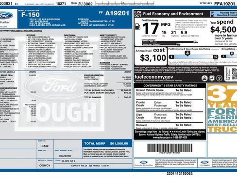 Used 2015 Ford F150 Platinum w/ Equipment Group 701A Luxury AWD/4WD image 5