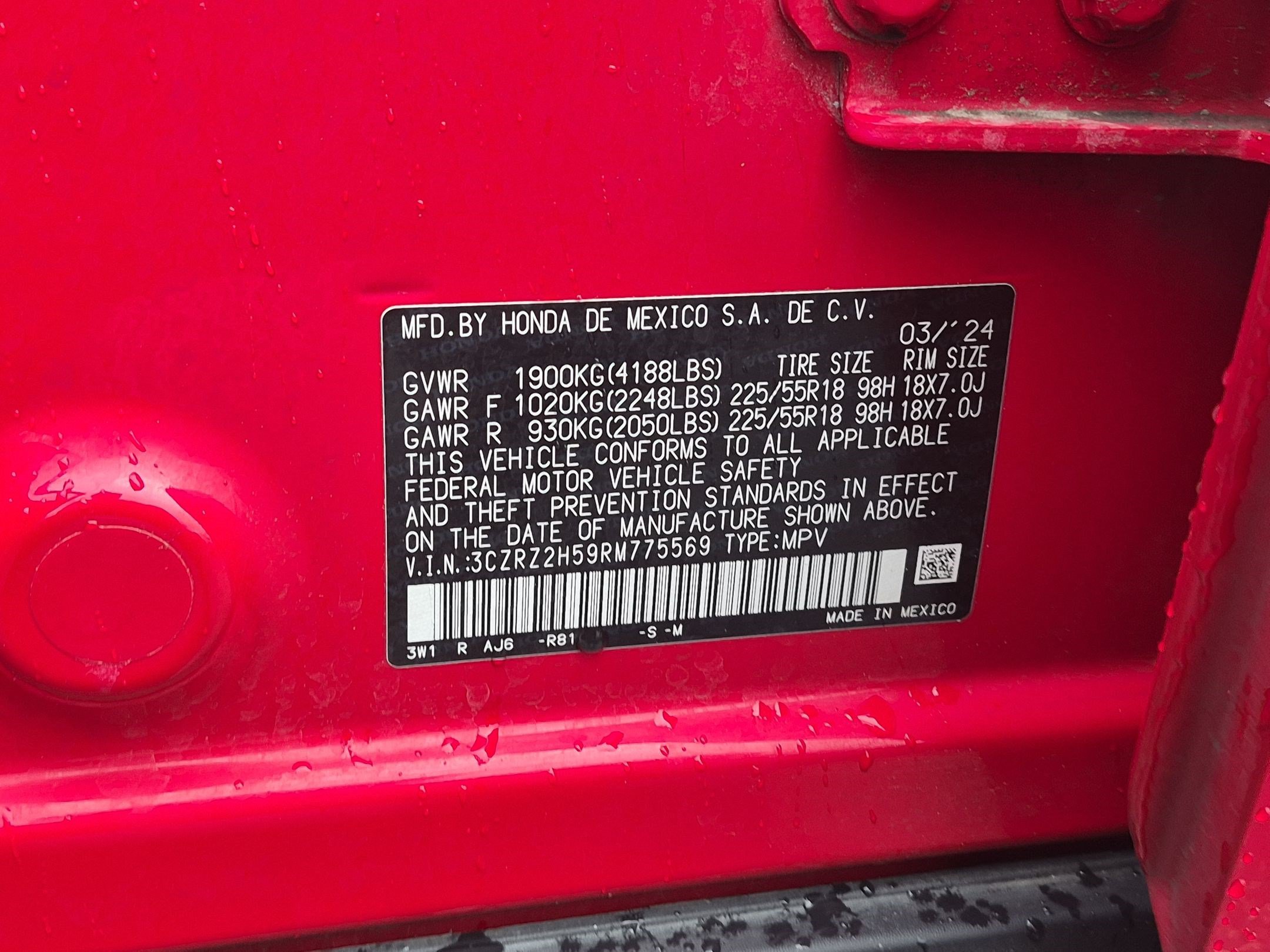 Certified 2024 Honda HR-V Sport image 33