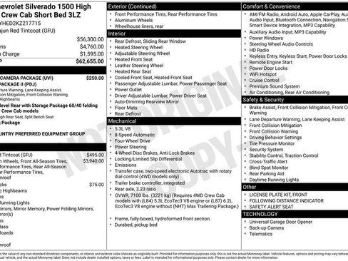 Used 2019 Chevrolet Silverado 1500 High Country w/ Trailer Camera Package AWD/4WD image 27