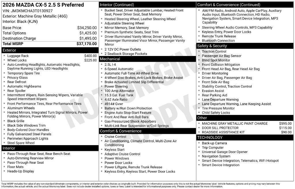 New 2026 MAZDA CX-5 Preferred AWD/4WD image 7