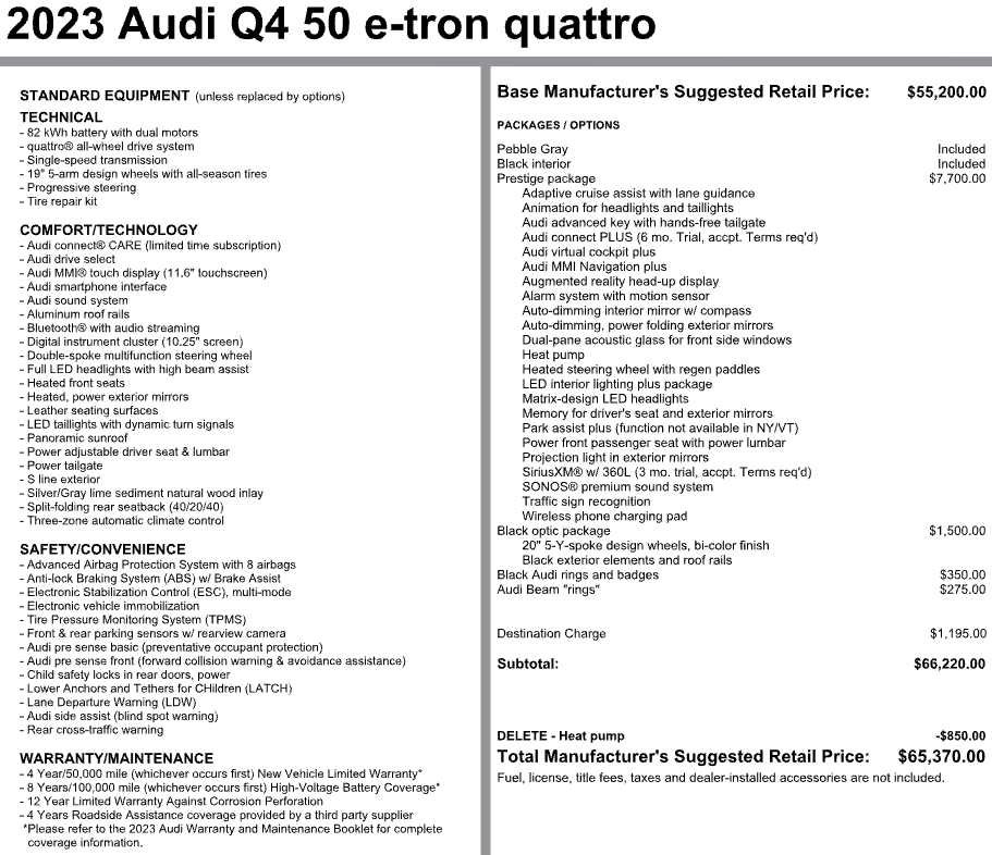 Used 2023 Audi Q4 e-tron Prestige w/ Black Optic Package AWD/4WD image 3