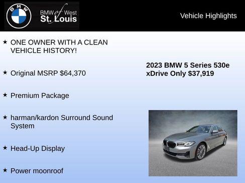 Used 2023 BMW 530e xDrive w/ Premium Package AWD/4WD image 8