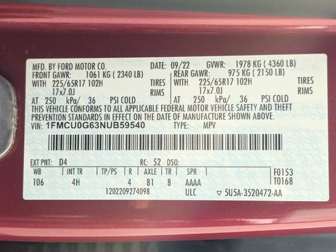 Certified 2022 Ford Escape SE w/ Convenience Package FWD image 27