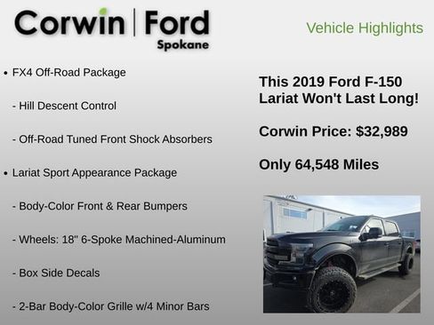 Used 2019 Ford F150 Lariat w/ Equipment Group 502A Luxury image 11