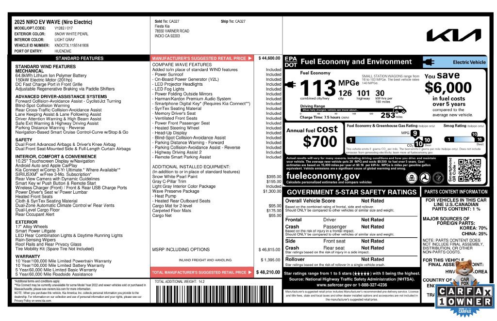 Used 2025 Kia Niro Wave w/ Wave Preserve Package FWD image 4