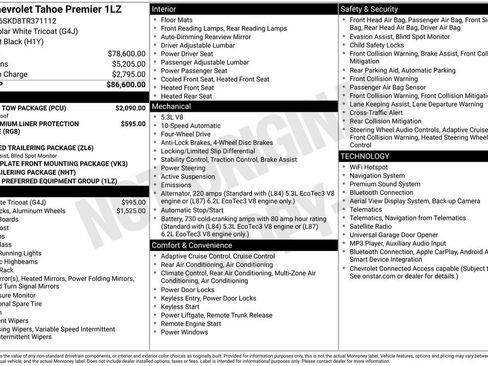 New 2026 Chevrolet Tahoe Premier w/ Sun And Tow Package AWD/4WD image 6