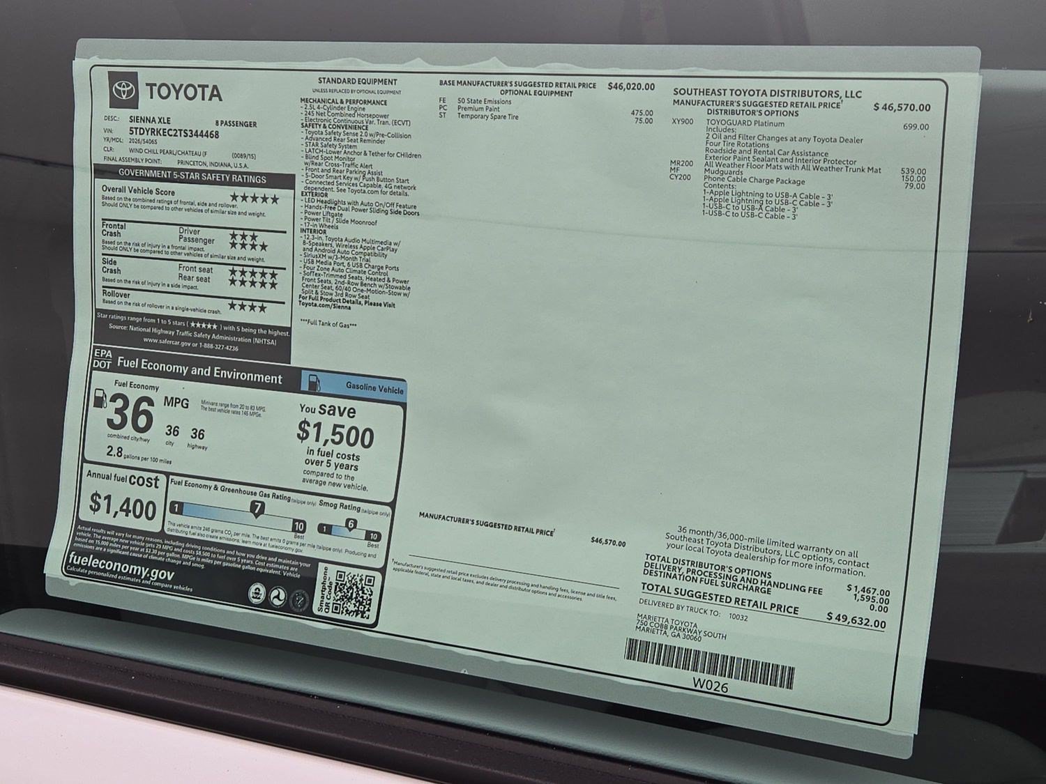 New 2026 Toyota Sienna XLE FWD image 36