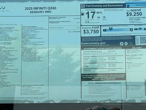 New 2025 INFINITI QX80 Sensory image 13