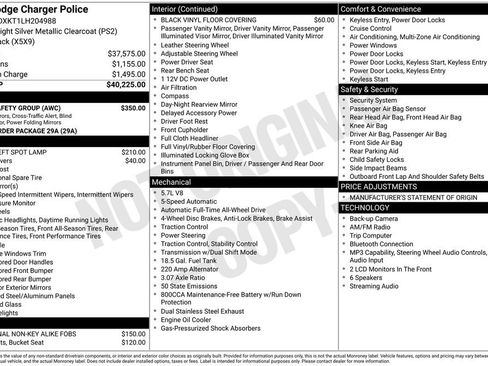 Used 2020 Dodge Charger Police w/ Fleet Safety Group AWD/4WD image 6