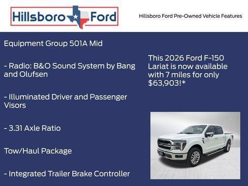 Used 2026 Ford F150 Lariat w/ Equipment Group 501A Mid AWD/4WD image 6