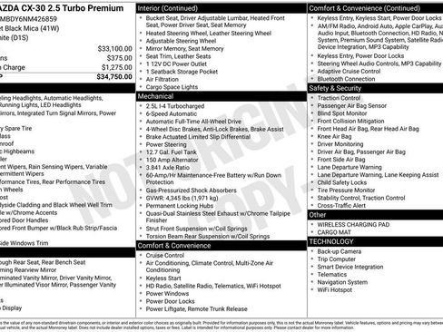 Used 2022 MAZDA CX-30 2.5 Turbo w/ Premium Package image 7